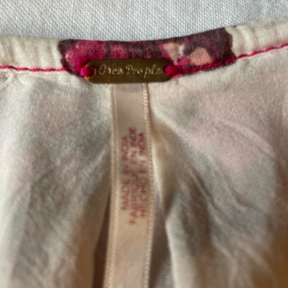 Free People Carmella Mini Floral Boho Cotton Dress Pink Florals - Picture 13 of 16